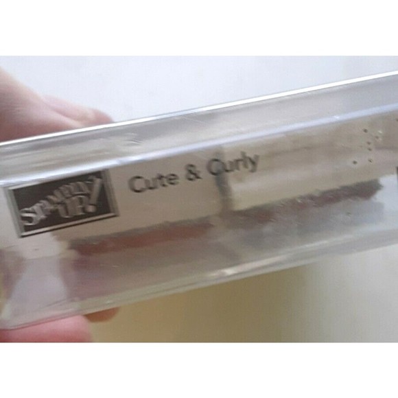 Retired Stampin' Up! "Cute and Curly" Stamp Set Christmas Thank You Best Wishes - Picture 3 of 4